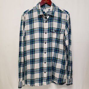 Gap Men's Size Large Multicolor Plaid Standard Fit Button Front L/S Flannel Shir